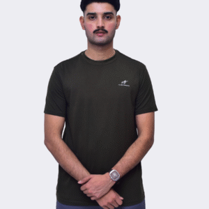 PLAIN ROUND NECK OLIVE T-SHIRT