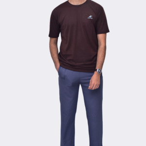 PLAIN ROUND NECK BROWN T-SHIRT