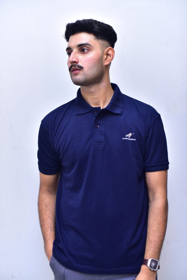 PLAIN NAVY BLUE POLO SHIRT - Image 2