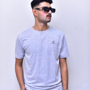 PLAIN ROUND NECK HEATHER GREY T-SHIRT