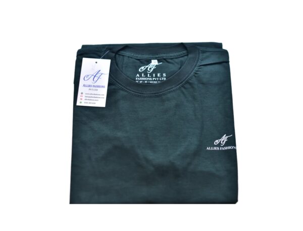 PLAIN ROUND NECK HUNTER GREEN T-SHIRT - Image 3