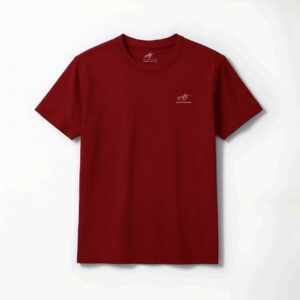 PLAIN ROUND NECK BURDUNDY T-SHIRT