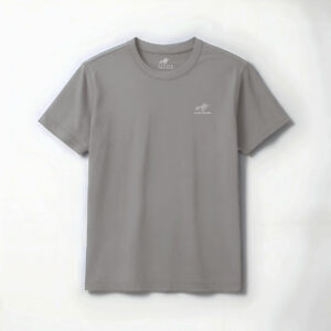 PLAIN ROUND NECK STEEL GREY T-SHIRT