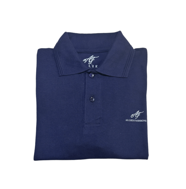 PLAIN NAVY BLUE POLO SHIRT - Image 3