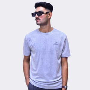 Plain Round Neck Heather Grey T-shirt