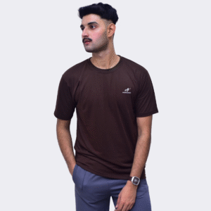 Plain Round Neck Brown T-shirt