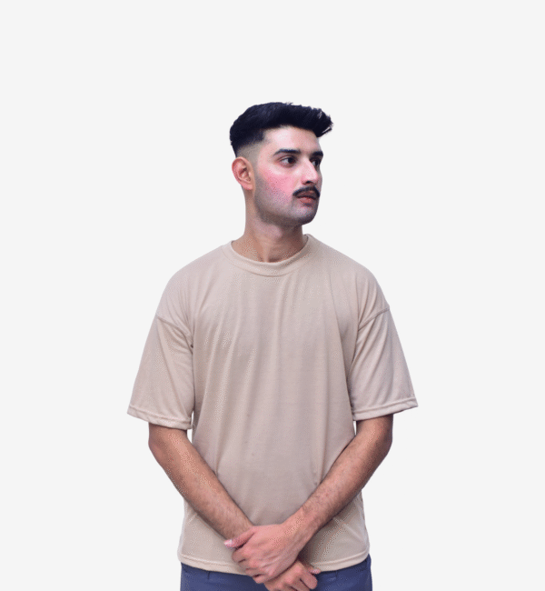 ROUND NECK DROP SHOULDER-CREAM